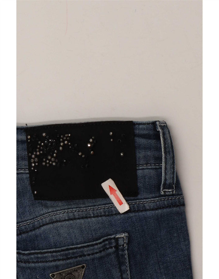 Guess Damen Slim Jeans W26 L34 Blaue Baumwolle