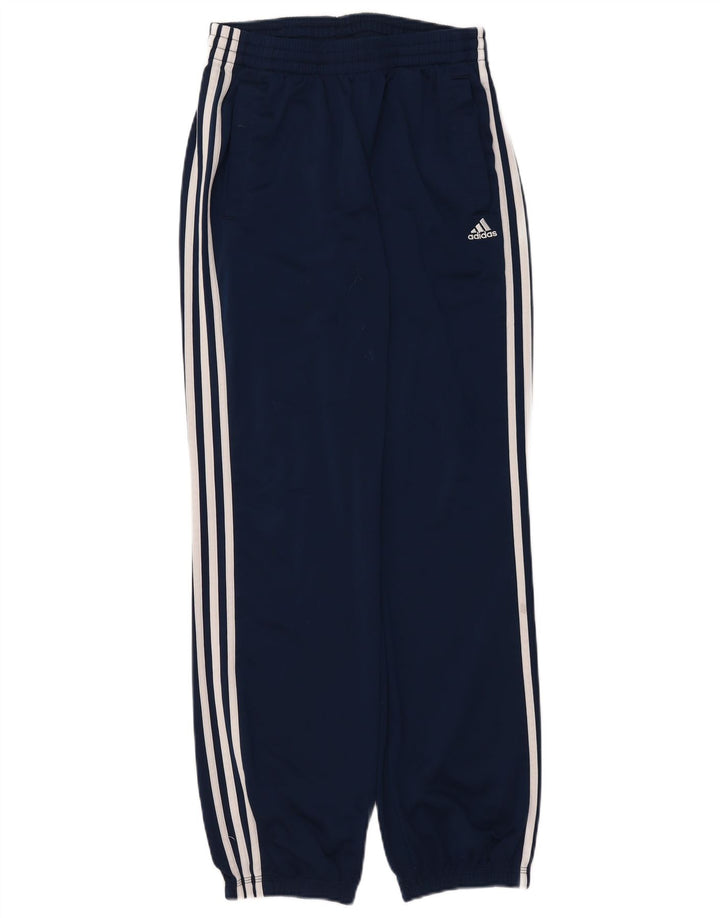 ADIDAS Boys Tracksuit Trousers Joggers 15-16 Years Navy Blue Polyester