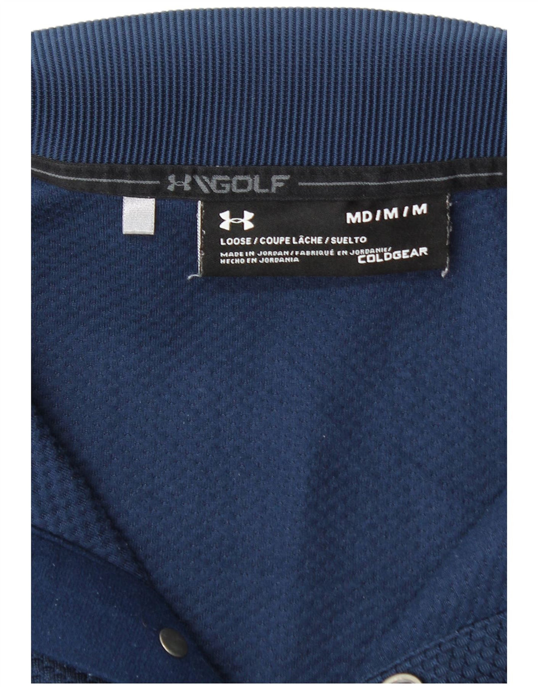 UNDER ARMOUR Herren Cold Gear Sweatshirt-Pullover mit Knopfleiste in mittlerem Marineblau