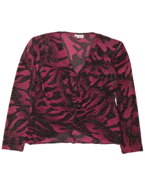 Vintage Damen LangarmBluse Top IT 46 Großer Lila Tierdruck