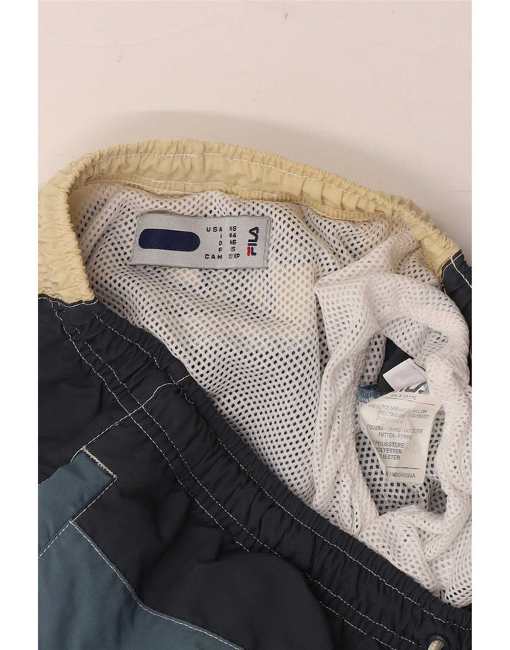Fila Herren Badeshorts mit Grafik, XS, Blau, Colourblock-Polyamid
