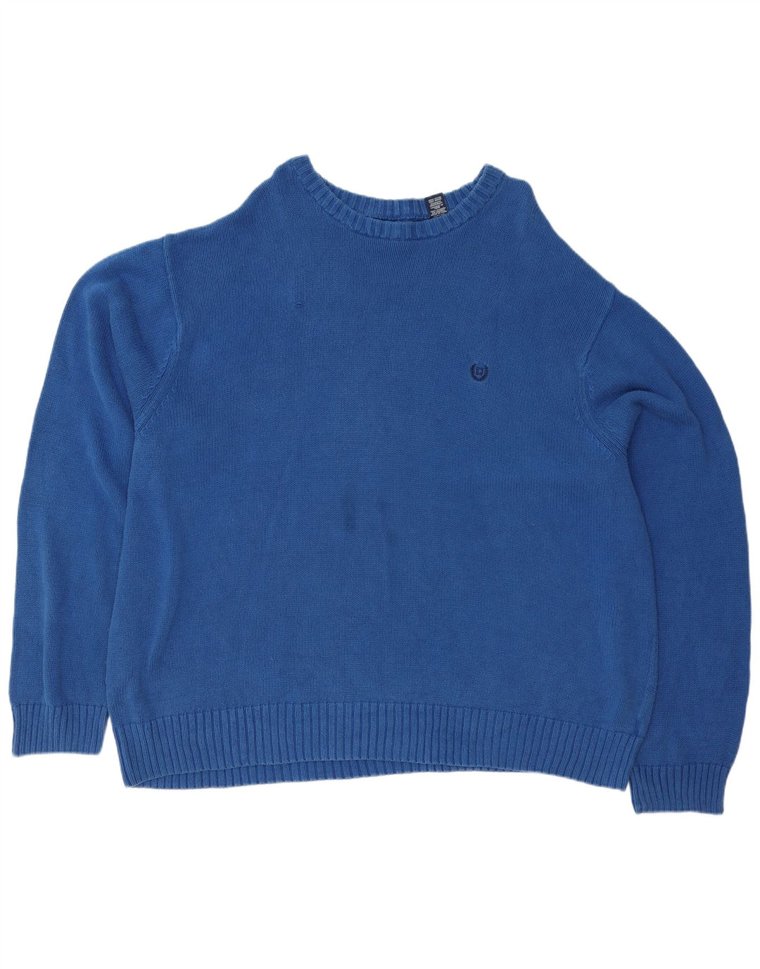 Chaps Herren-Pullover mit großem Rundhalsausschnitt, 4XL, Blau, Baumwolle