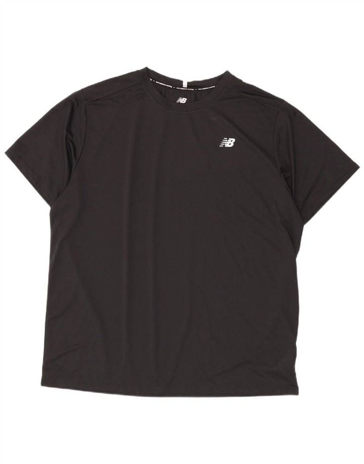 New Balance Herren T-Shirt Top 2XL Schwarz Polyester
