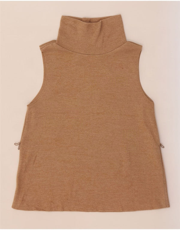 Zara Damen Weste Top UK 12 Mittelbeige Baumwolle