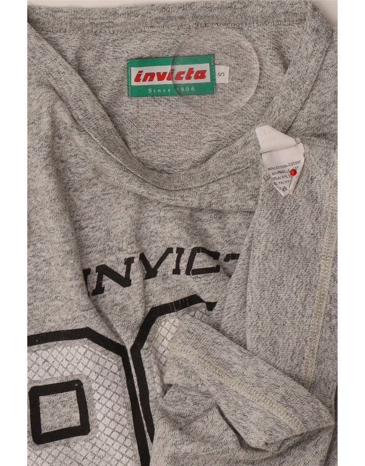 Invicta Herren-T-Shirt mit Grafik, Größe S, grau gesprenkelte Baumwolle