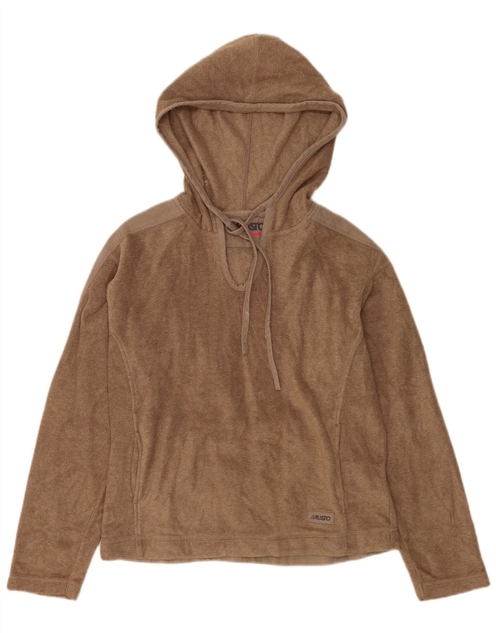Musto Damen-Fleecepullover mit Kapuze, UK 12, mittelbraun, Polyester