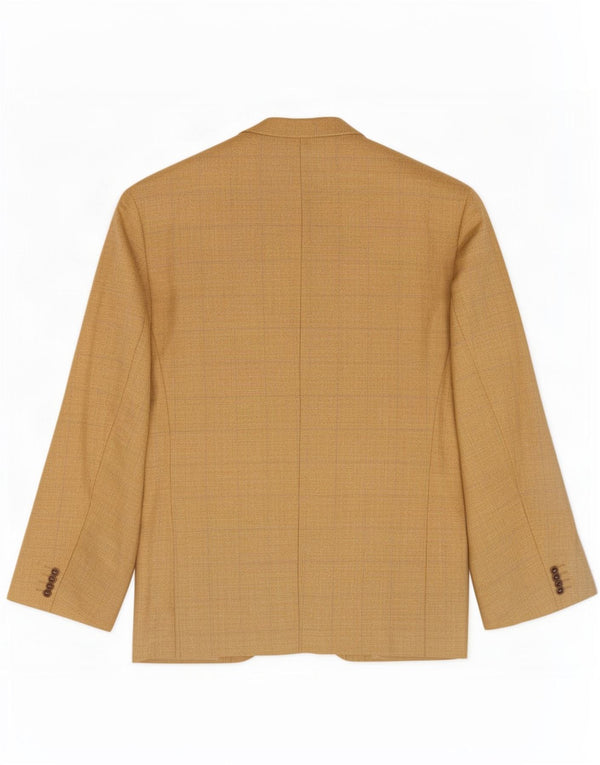 Pierre Cardin Herren 2-Knopf-Blazerjacke UK 42 XL Gelb karierte Schurwolle