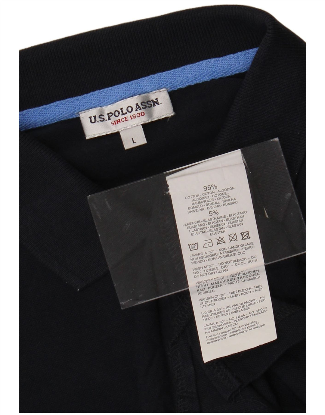 US POLO ASSN. Damen-Poloshirt UK 14 Large Marineblau aus Baumwolle