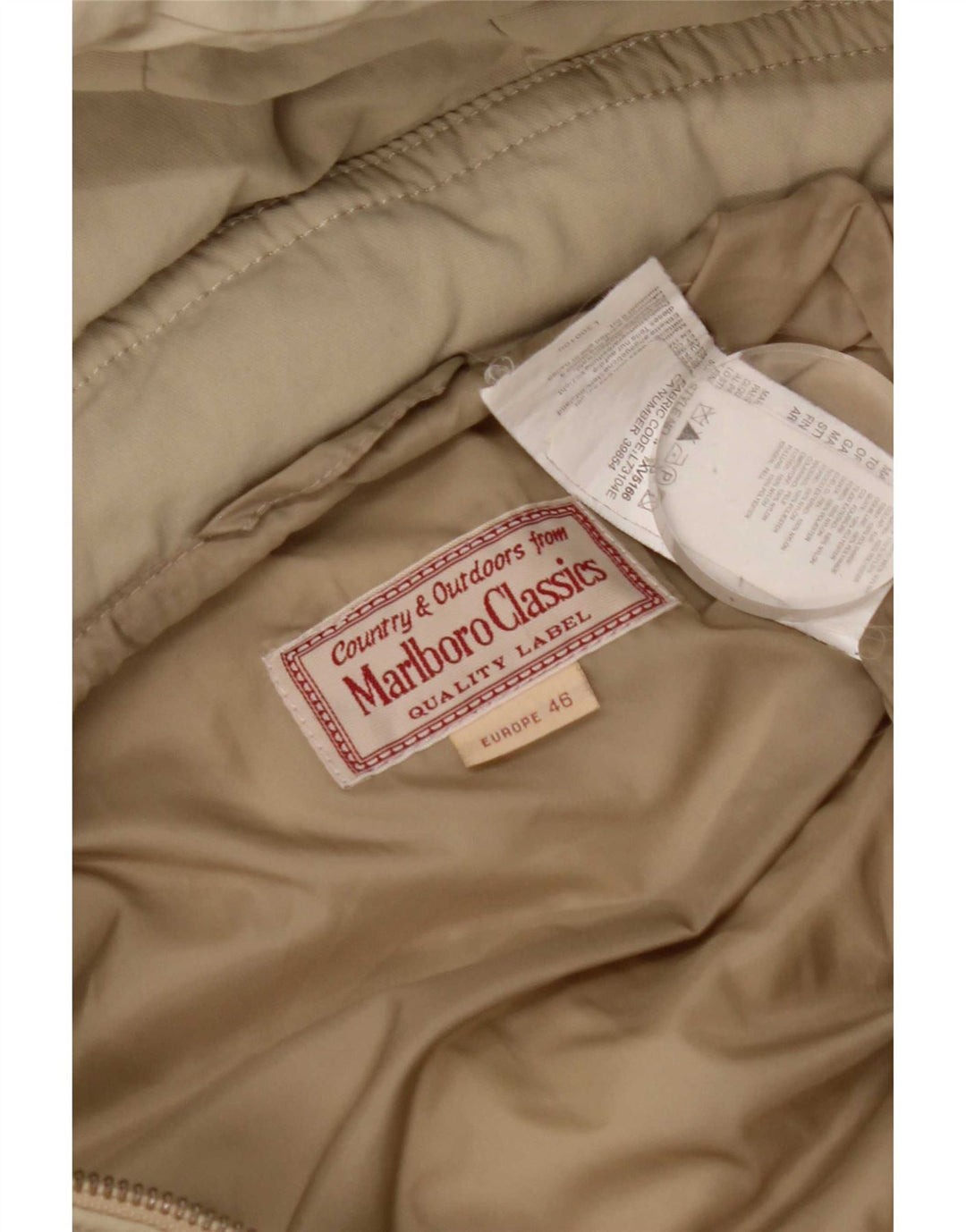 Marlboro Classics Wattierte Damenjacke mit Kapuze EU 46 XL Beige Nylon