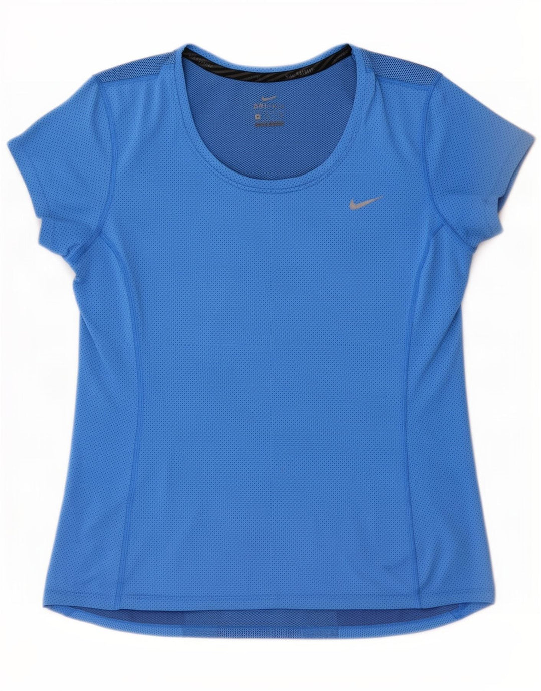 Nike Damen Dri Fit T-Shirt Top UK 12 Mittelblaues Polyester