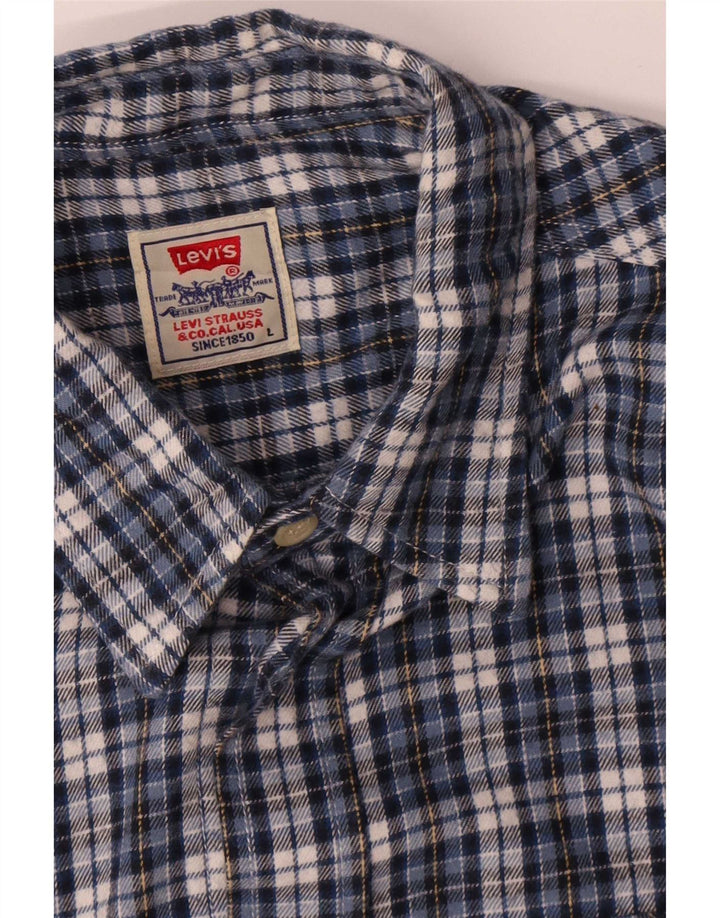 Levi's Herren-Flanellhemd, groß, blau kariert