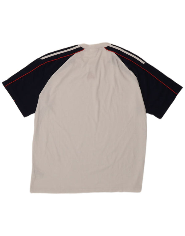 Adidas Herren T-Shirt Top UK 44/46 Large Weiß Colourblock Baumwolle