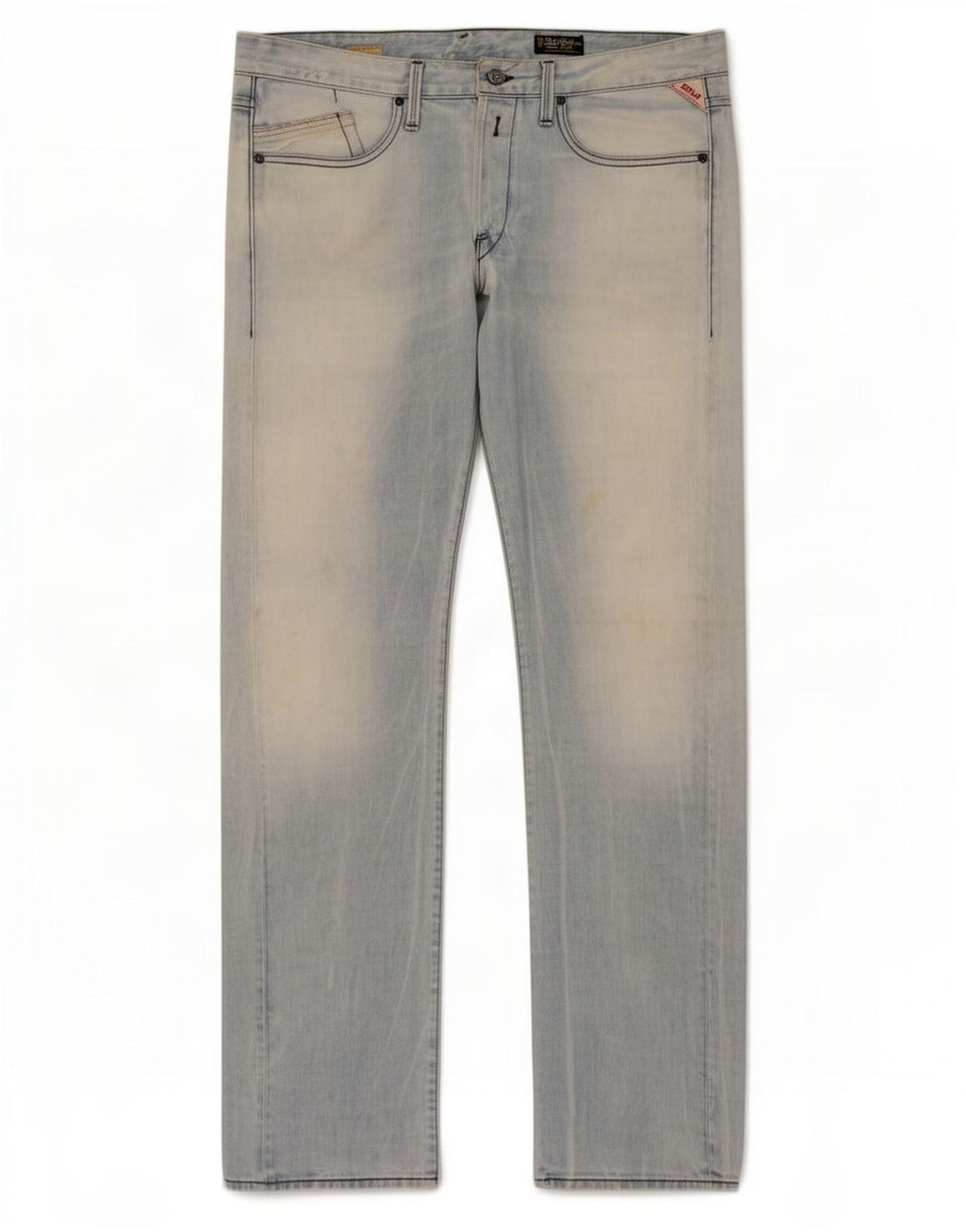 Replay Herren Straight Jeans W36 L34 Blaue Baumwolle