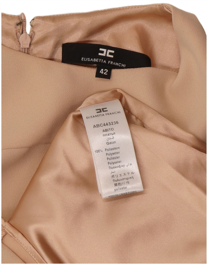 Elisabetta Franchi Damen Etuikleid IT 42 Medium Beige Polyester Classic