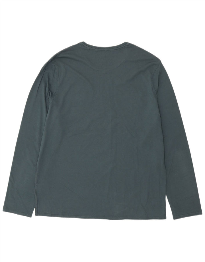 GUESS Mens Graphic Top Long Sleeve XL Green Cotton