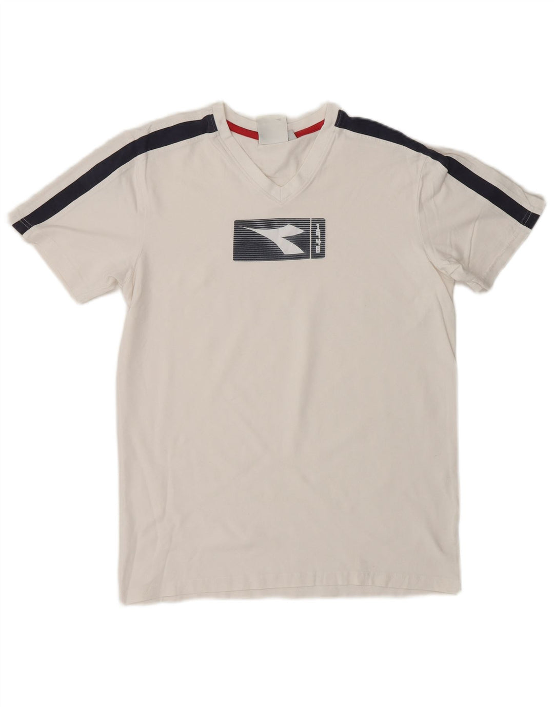 DIADORA Herren-T-Shirt mit Grafik, Mittelweiß, Farbblock