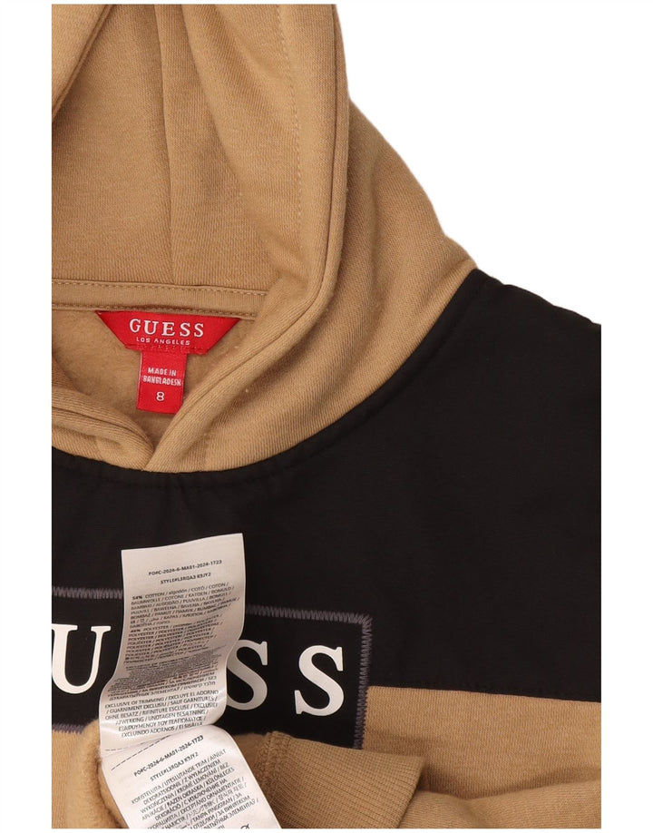 GUESS Kapuzenpullover mit Grafik für Jungen, 7–8 Jahre, Beige, Colourblock-Baumwolle