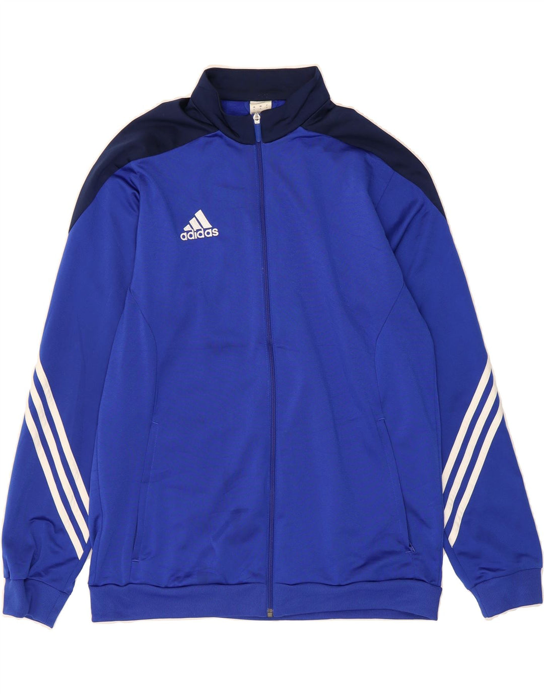 ADIDAS Mens Tracksuit Top Jacket Large Blue Colourblock Polyester Vintage Adidas and Second-Hand Adidas from Messina Hembry 