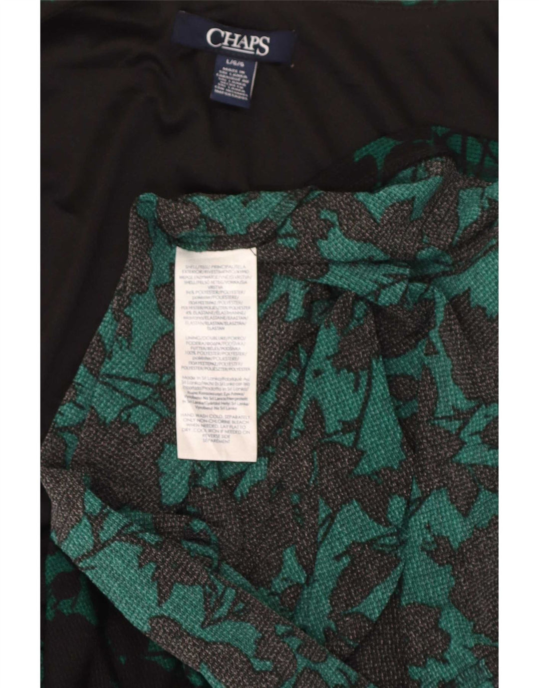 Chaps Damen-Etuikleid mit 3/4-Ärmeln, großes grünes Blumenmuster, Polyester