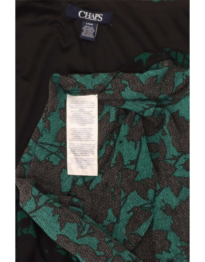 Chaps Damen-Etuikleid mit 3/4-Ärmeln, großes grünes Blumenmuster, Polyester