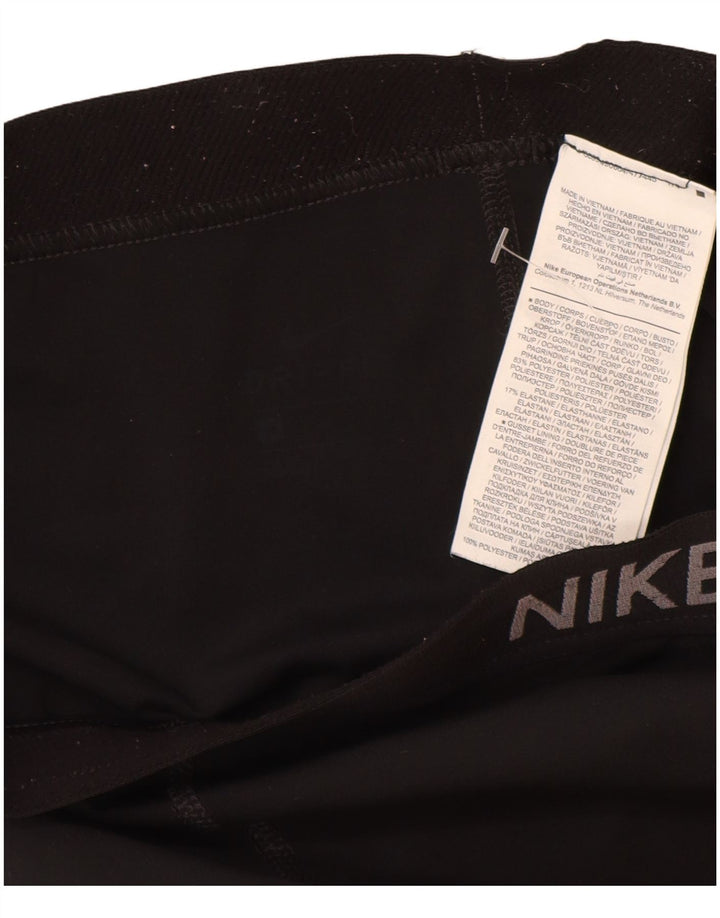 Nike Womens Graphic Crop Leggings UK 8 Small Schwarz Polyester