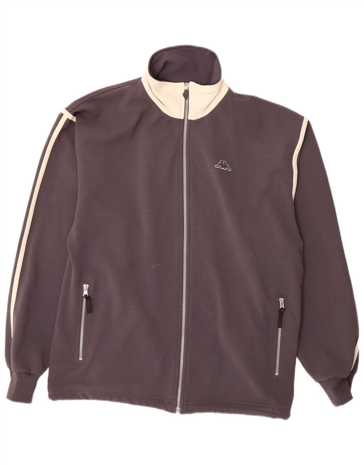KAPPA Herren-Trainingsanzug-Top-Jacke, großes graues Polyester