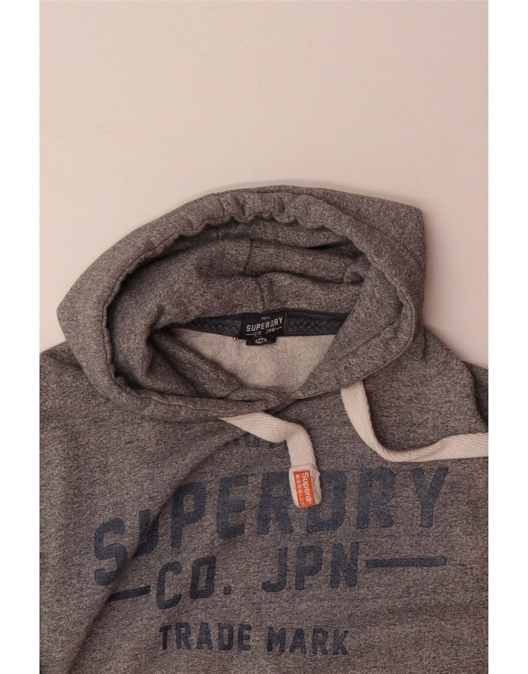 SUPERDRY Herren-Kapuzenpullover mit Grafik, mittelgrau gesprenkelte Baumwolle