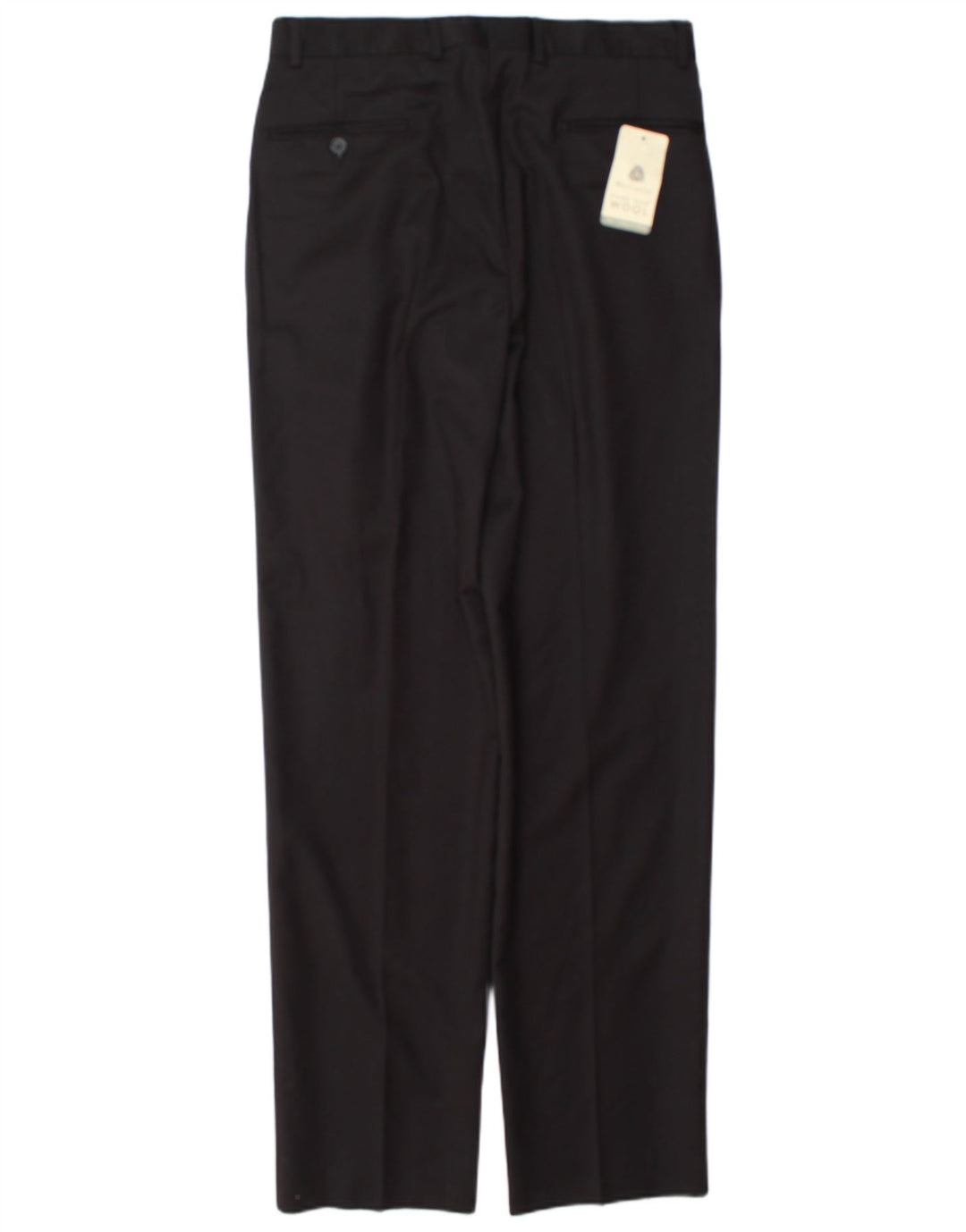 Vintage Herren-Anzughose mit Klammern, Größe 48, mittelgroß, W32, L34, schwarze Wolle