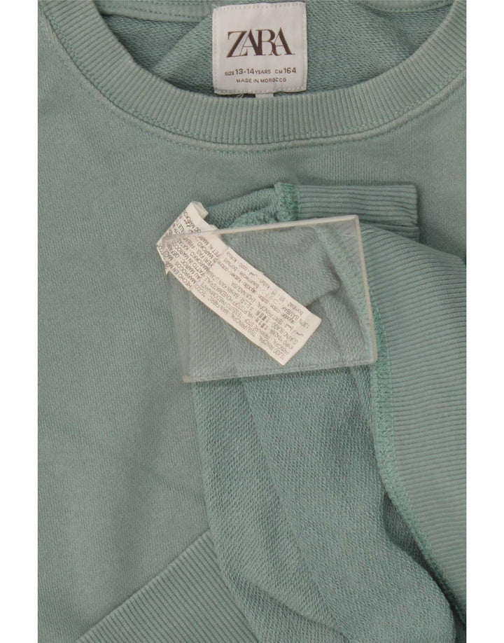 Zara Jungen-Sweatshirt mit Grafik, 13–14 Jahre, blaue Baumwolle
