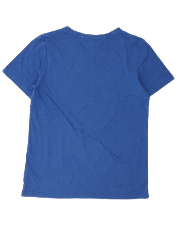 Tommy Hilfiger Jungen-T-Shirt mit normaler Passform und Grafik, 15–16 Jahre, blaue Baumwolle