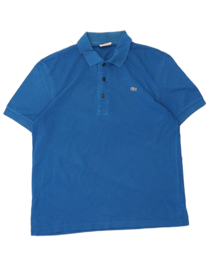 Lacoste Herren-Poloshirt, Größe 4, mittelblaue Baumwolle