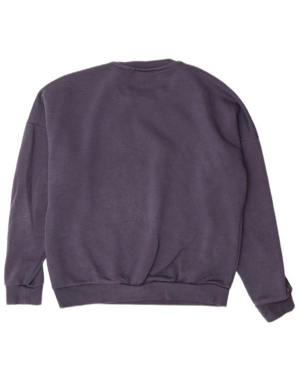 ADIDAS Damen Grafik-Sweatshirt-Pullover UK 12 Medium Marineblau Baumwolle