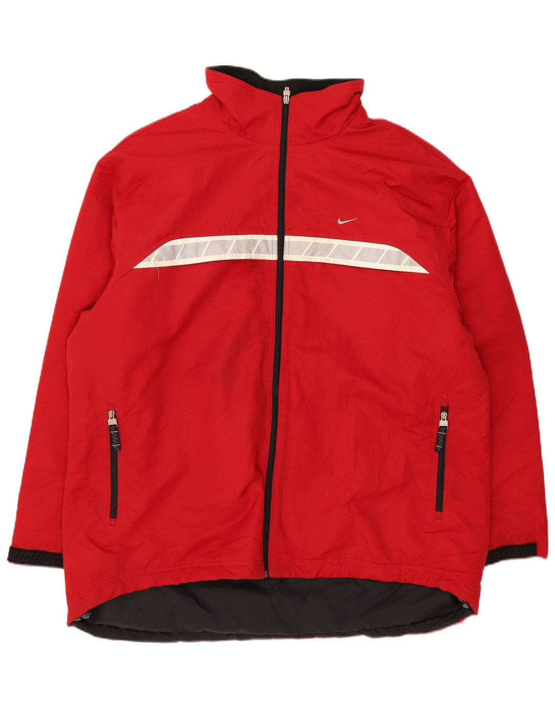 Nike Herren-Windbreaker-Jacke, UK 44, 2XL, rotes Colourblock-Polyester