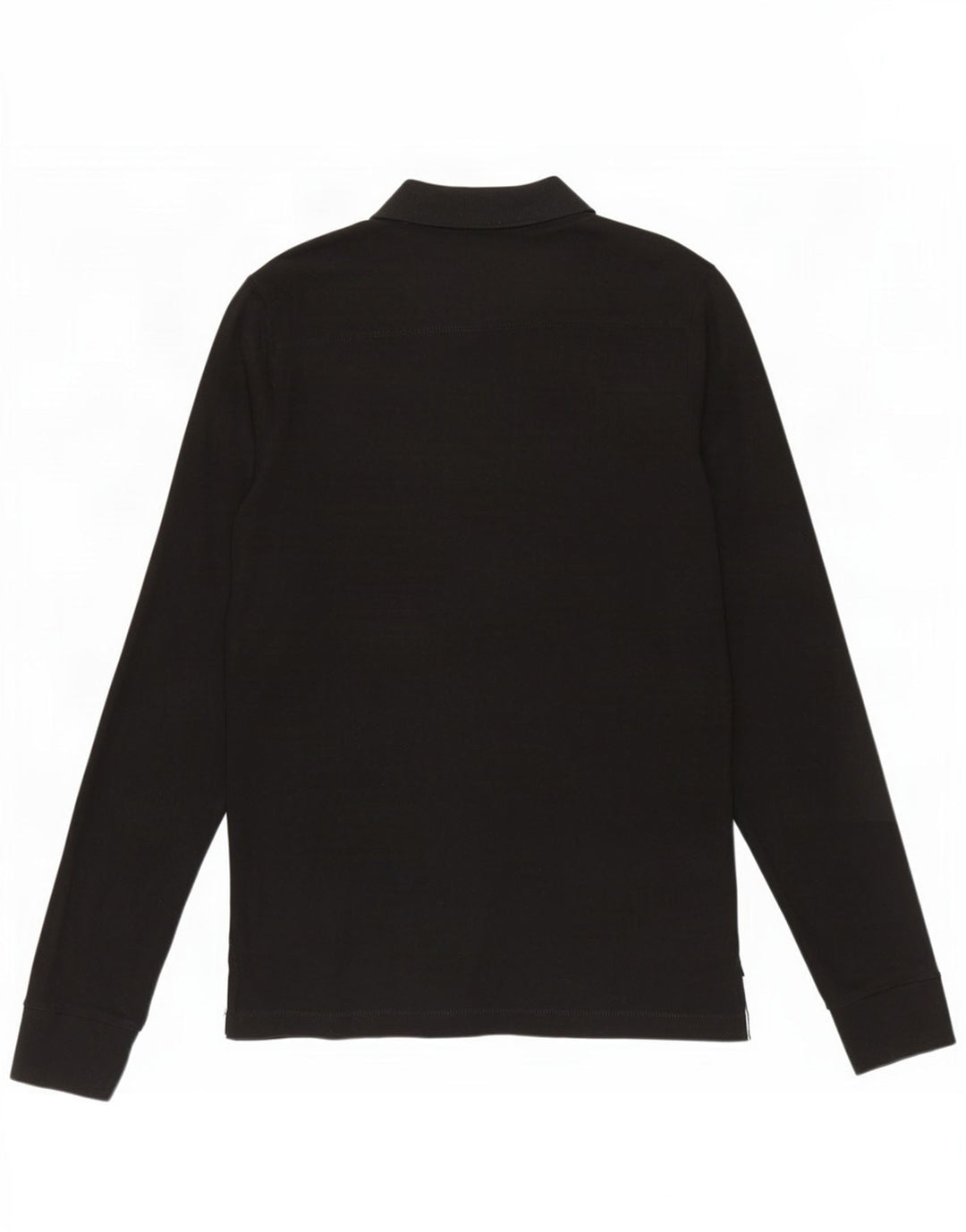 French Connection Herren-Langarm-Poloshirt aus mittelschwarzer Baumwolle