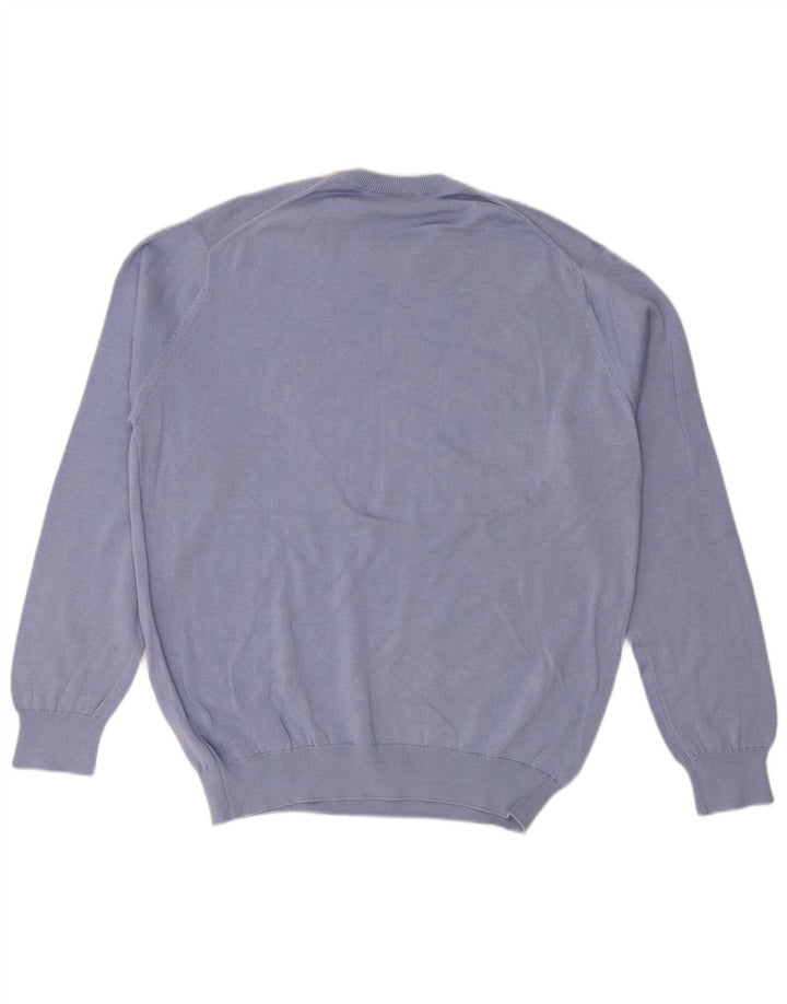 LACOSTE Herren-Pullover mit Rundhalsausschnitt, Größe 5, große blaue Baumwolle