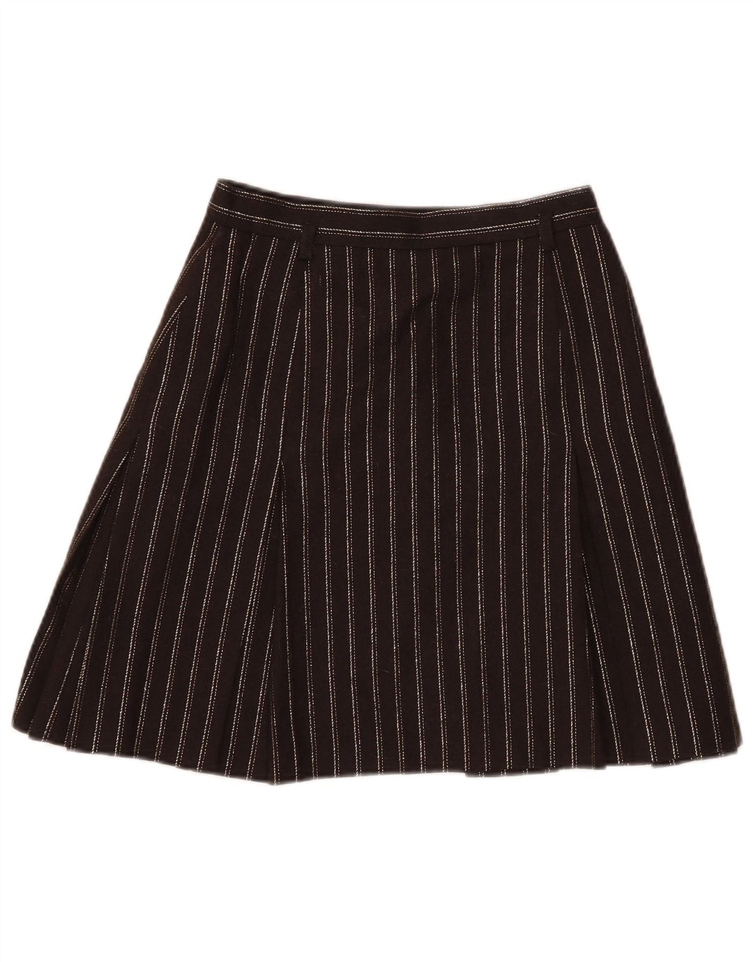 Dream Damen A-Linienrock UK 8 Small W24 Braun gestreifte Wolle
