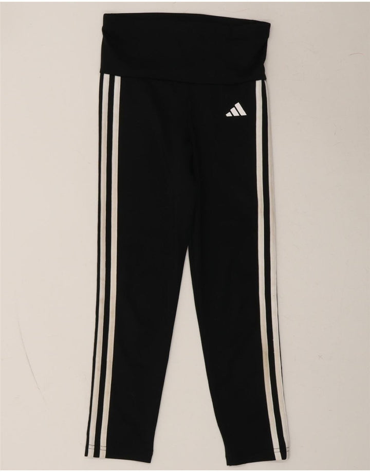 ADIDAS Girls Aeroready Leggings 9-10 Years  Black Polyester Vintage Adidas and Second-Hand Adidas from Messina Hembry 
