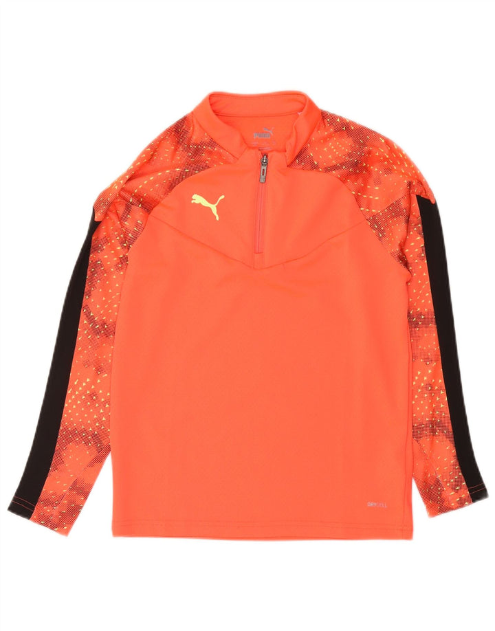 Puma Jungen Grafik-Pullover-Trainingsanzug-Oberteil, 11–12 Jahre, Orange, Farbblock
