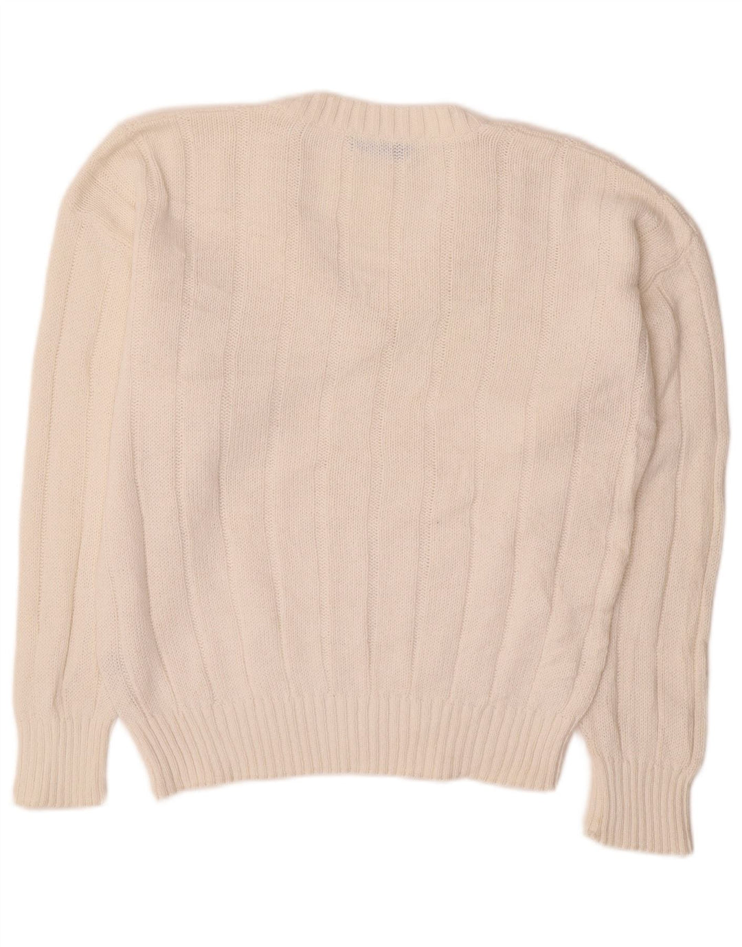 CARRERA Herren-Pullover mit V-Ausschnitt, Größe S, weiße Baumwolle