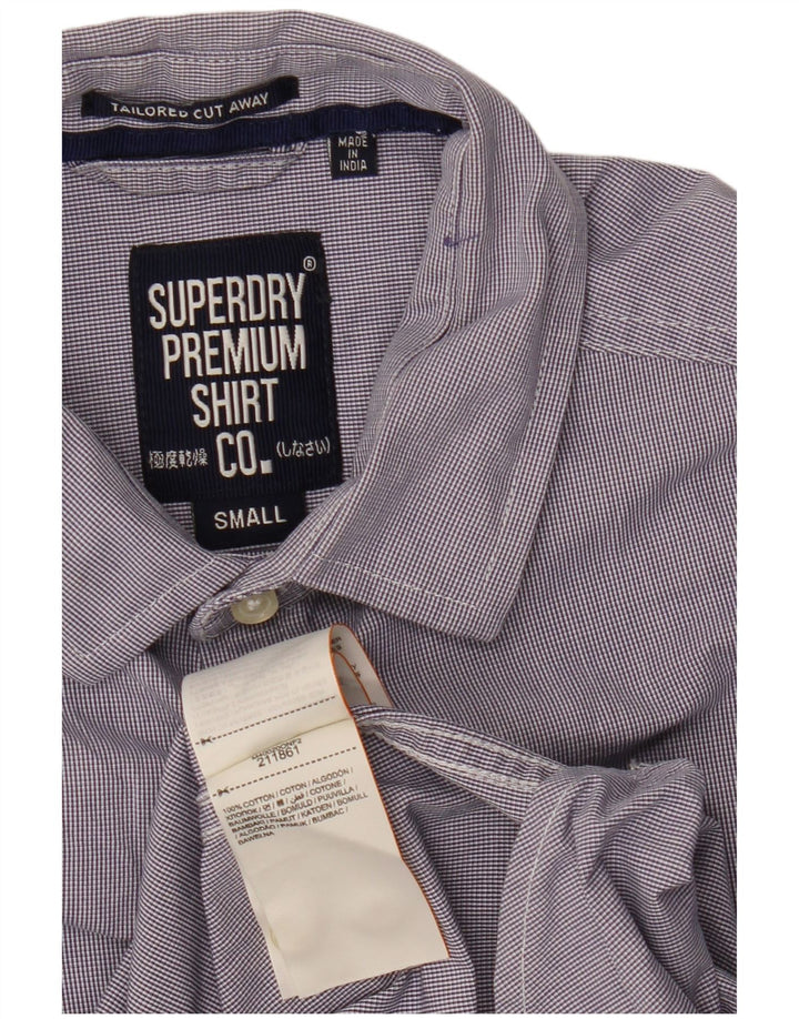 SUPERDRY Maßgeschneidertes Herrenhemd aus kleiner, lila gestreifter Baumwolle