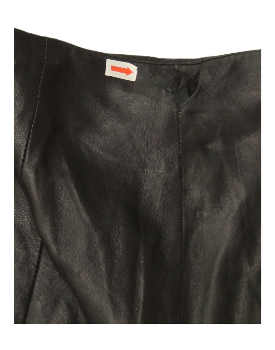 Mango Damen Slim Lederhose EU 36 Small W24 L27 Schwarzes Leder