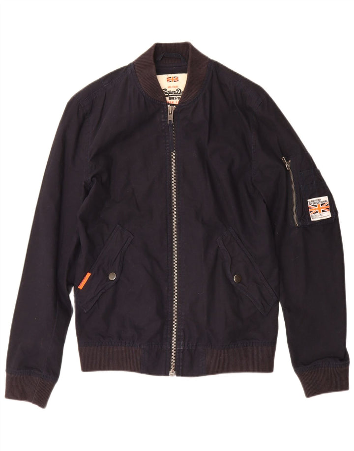 Superdry Herren Bomberjacke UK 36 Small Marineblau