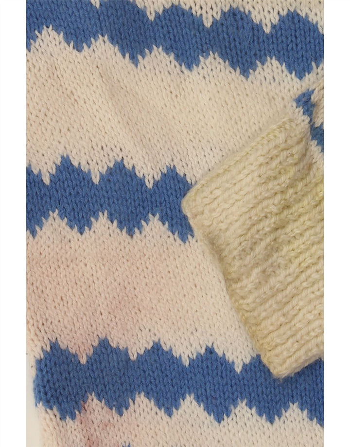 VINTAGE Herren Pullover mit Rundhalsausschnitt Medium Off White Fair Isle