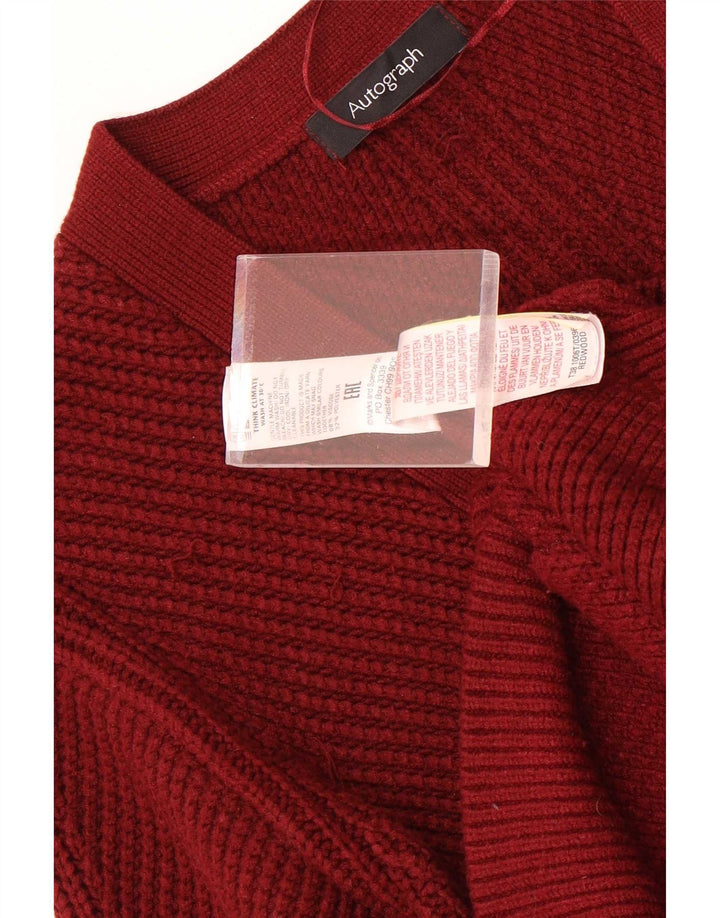 Marks & Spencer Damen-Strickjacke Autograph UK 12 Mittelrote Viskose