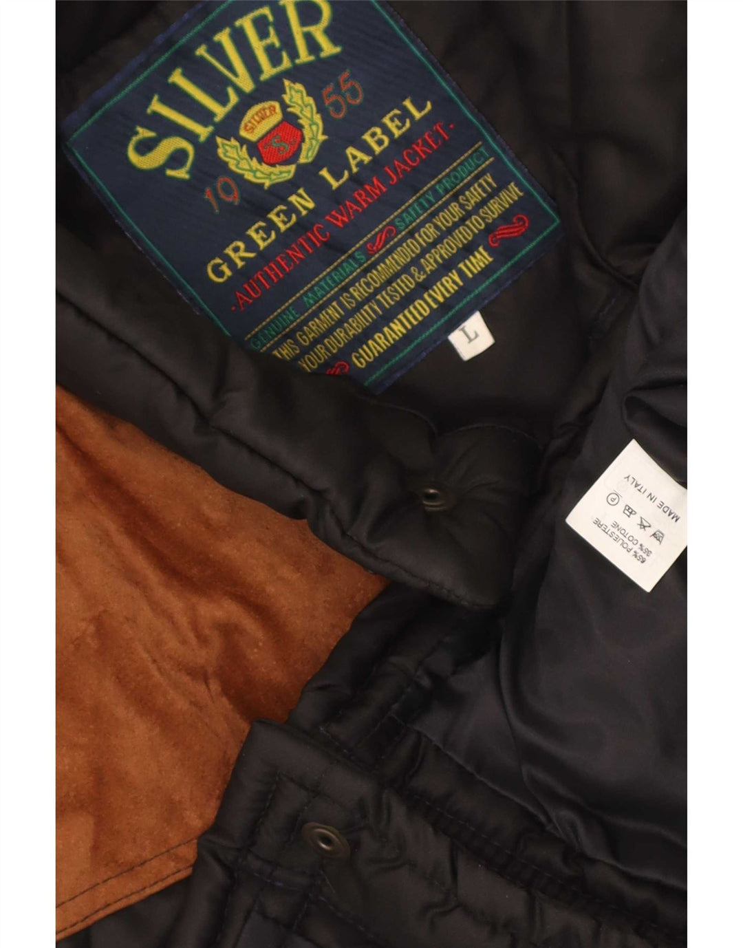 Vintage Herren Wattierte Weste UK 40 Großes schwarzes Colourblock-Polyester