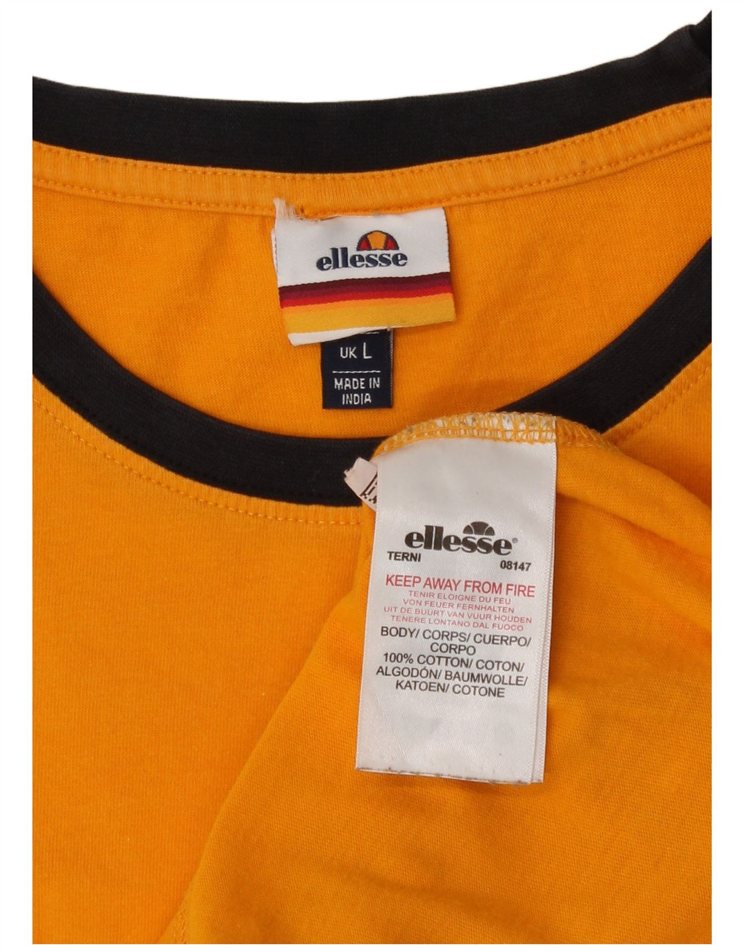 Ellesse Herren-T-Shirt mit Grafik, groß, orange, Baumwolle