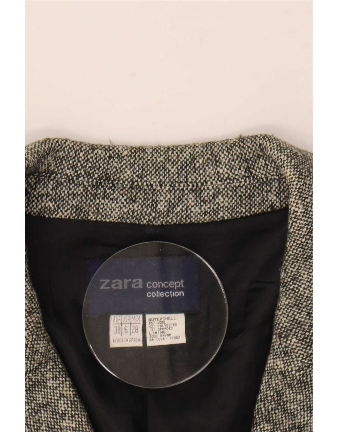 Zara Damen Übergroßer Mantel EU 38 Kleine graue Wolle