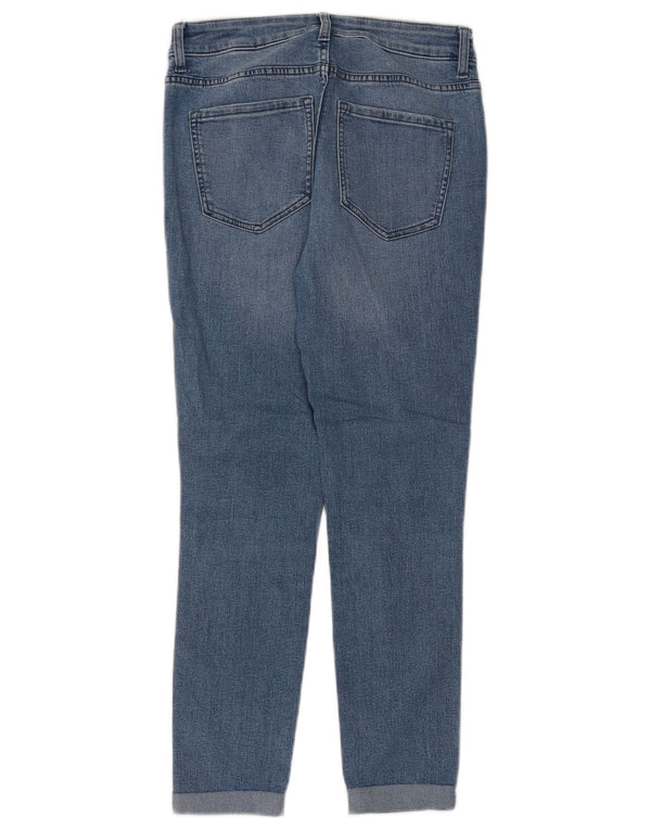 MARKS & SPENCER Damen Skinny Jeans UK 10 Small W32 L26 Blaue Baumwolle