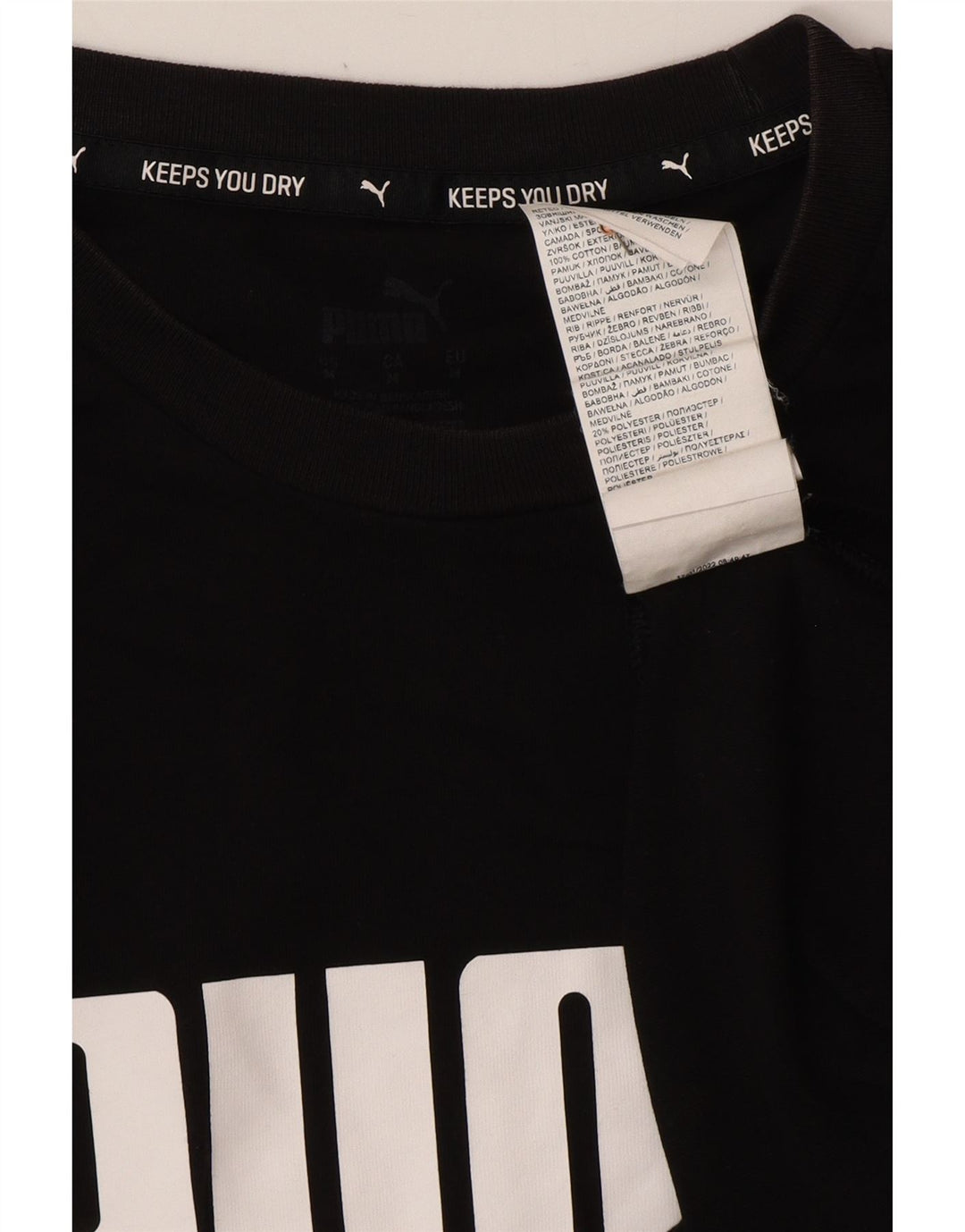 PUMA Herren Grafik T-Shirt Top Medium Schwarz Baumwolle