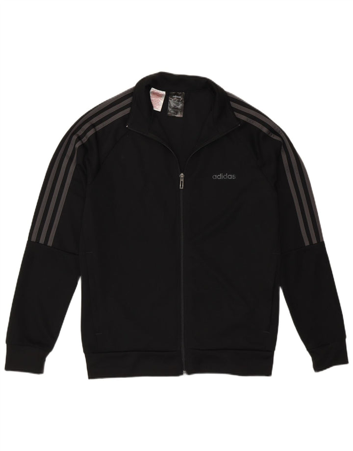 Adidas Jungen Climalite Trainingsanzug Top Jacke 13-14 Jahre Schwarz Polyester